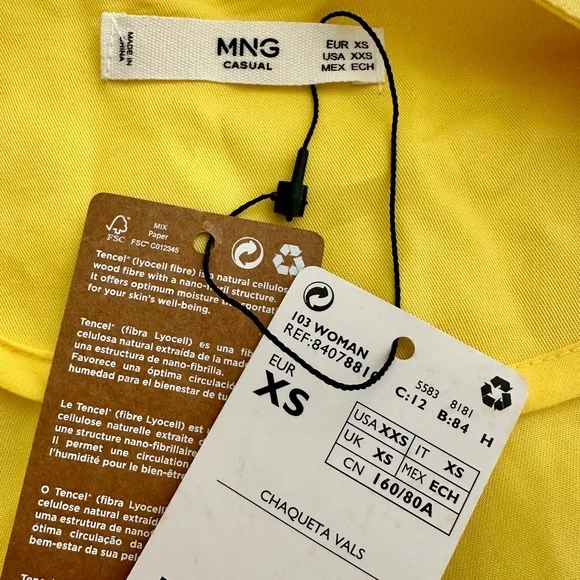 NWT Mango Raffled Yellow Jacket - Picture 8 of 8
